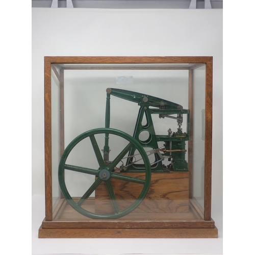 1126 - A scale model of a Stewart-Turner Beam Engine in wooden glazed case