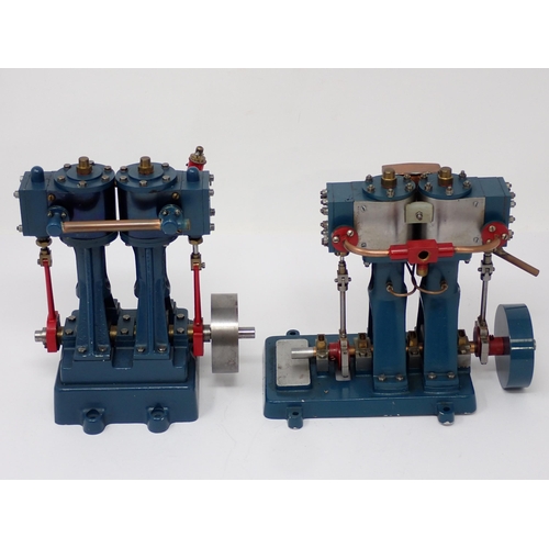 1128 - Two scratch built scale models of Stewart-Turner Double-ten Engines