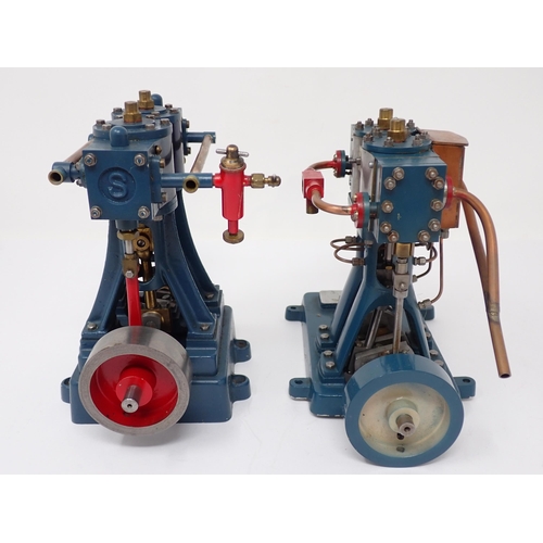 1128 - Two scratch built scale models of Stewart-Turner Double-ten Engines