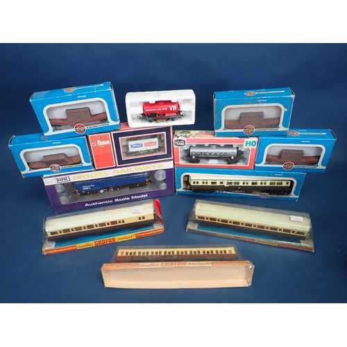 1144 - Three boxed Graham Farish 00 gauge G.W.R. Coaches,  an Airfix Auto-Coach and eight Lima, Dapol and A... 