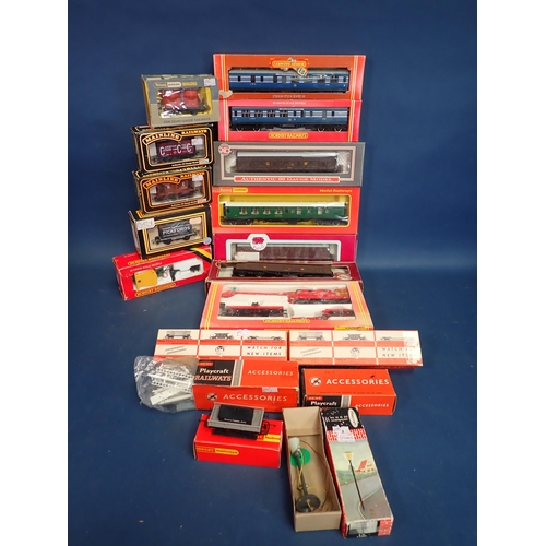 1148 - A boxed Hornby 00 gauge Breakdown Crane, various boxed Hornby, Dapol, Wrenn and Playcraft Coaches, W... 