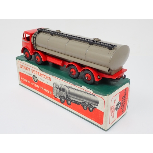 1150 - A boxed Dinky Supertoys No.504 red and fawn Foden 14-Ton Tanker