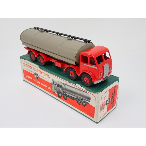 1150 - A boxed Dinky Supertoys No.504 red and fawn Foden 14-Ton Tanker