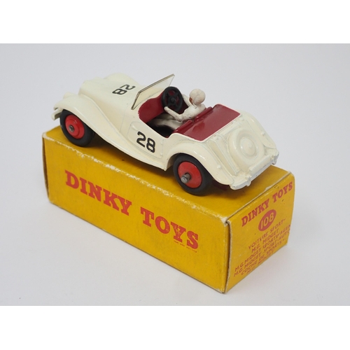 1154 - A boxed Dinky Toys No.108 white MG Midget