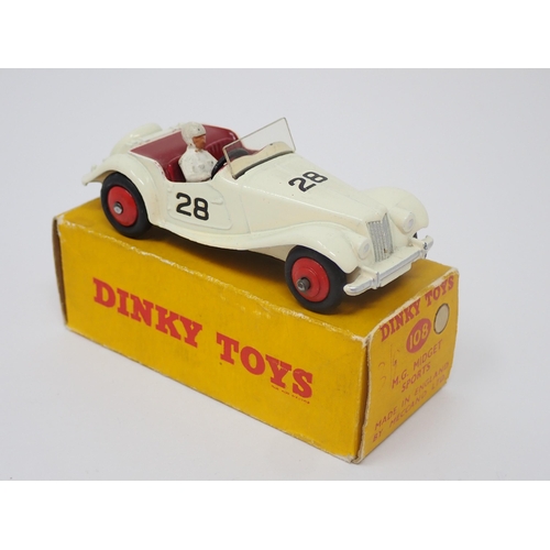 1154 - A boxed Dinky Toys No.108 white MG Midget