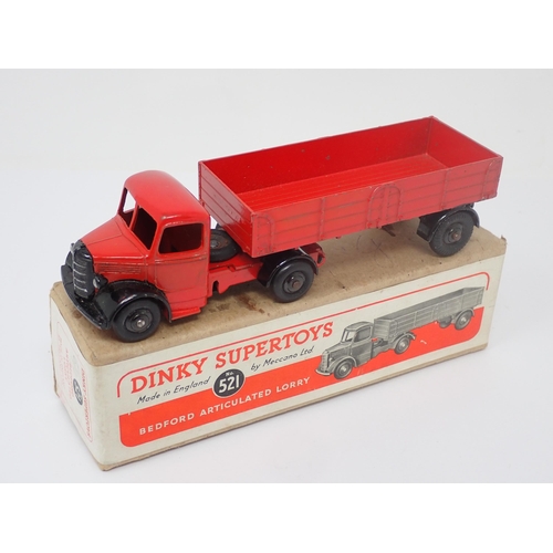 1177 - A rare boxed Dinky Toys No.521 red Bedford Articulated Lorry with correct 'R' to box base