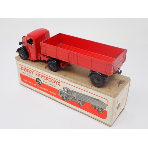 1177 - A rare boxed Dinky Toys No.521 red Bedford Articulated Lorry with correct 'R' to box base