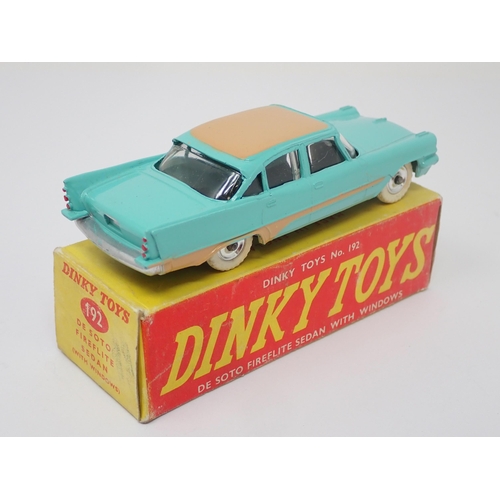 1179 - A boxed Dinky Toys No.192 tan and turquoise De Soto Fireflite Sedan