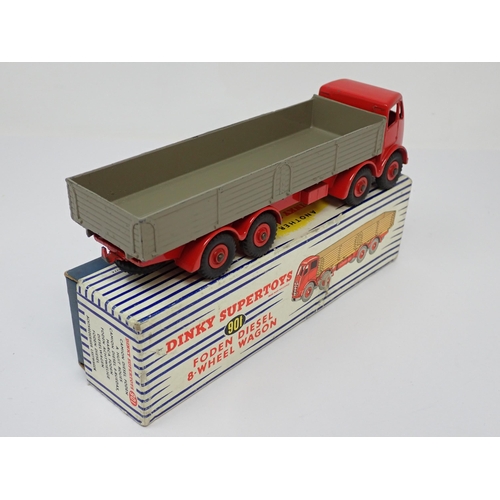 1184 - A boxed Dinky Supertoys No.901 red and grey Foden 8-wheel Wagon