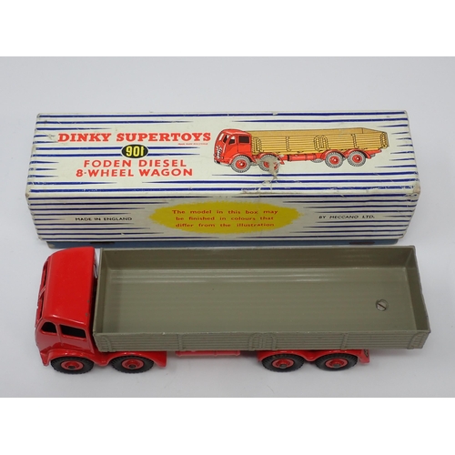 1184 - A boxed Dinky Supertoys No.901 red and grey Foden 8-wheel Wagon