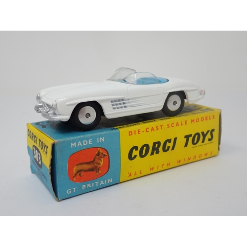 1189 - A boxed Corgi Toys No.303 white Mercedes-Benz 300SL Open Roadster