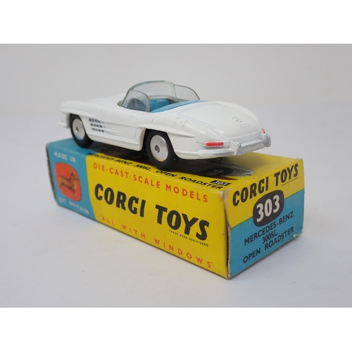 1189 - A boxed Corgi Toys No.303 white Mercedes-Benz 300SL Open Roadster