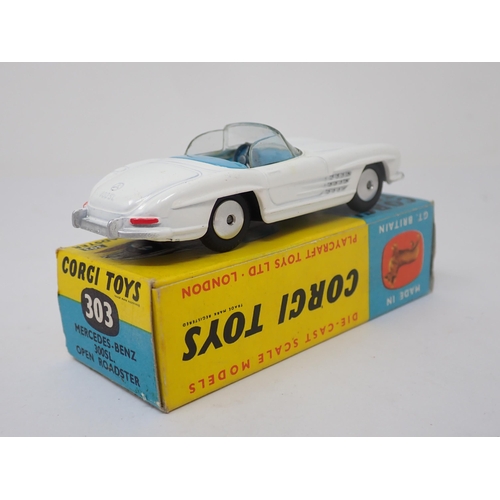 1189 - A boxed Corgi Toys No.303 white Mercedes-Benz 300SL Open Roadster