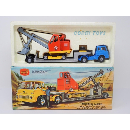 1190 - A boxed Corgi Major No.27 Gift Set Machinery Carrier with Bedford Tractor Unit and Priestman 'Cub' S... 