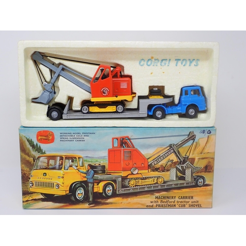 1190 - A boxed Corgi Major No.27 Gift Set Machinery Carrier with Bedford Tractor Unit and Priestman 'Cub' S... 