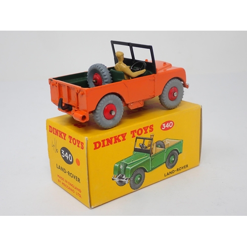 1192 - A boxed Dinky Toys No.340 orange and green Land Rover