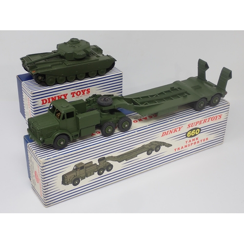 1196 - A boxed Dinky Supertoys No.660 Tank Transporter and boxed No.651 Centurion Tank