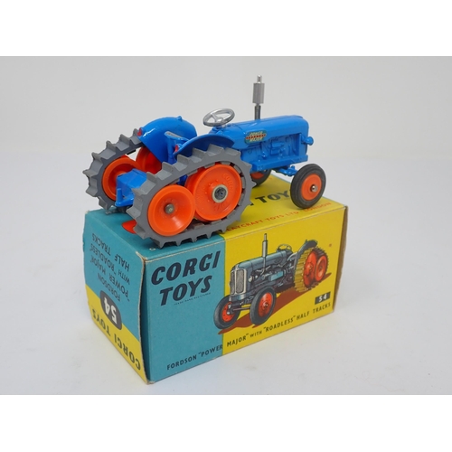 1198 - A boxed Corgi Toys No.54 Fordson 'Power Major' with roadless half tracks with packing