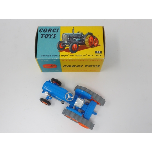 1198 - A boxed Corgi Toys No.54 Fordson 'Power Major' with roadless half tracks with packing