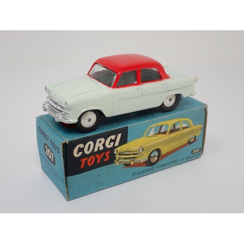 1200 - A boxed Corgi Toys No.207 red and white Standard Vanguard III Saloon