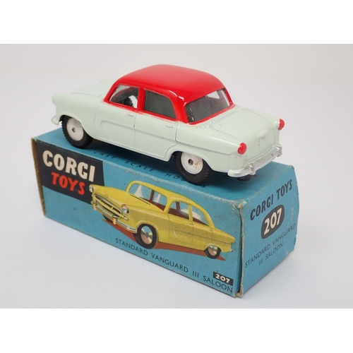 1200 - A boxed Corgi Toys No.207 red and white Standard Vanguard III Saloon