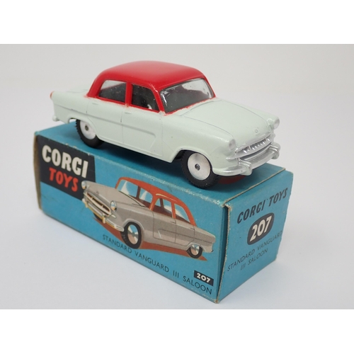 1200 - A boxed Corgi Toys No.207 red and white Standard Vanguard III Saloon