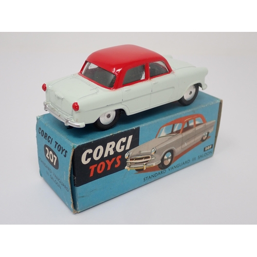 1200 - A boxed Corgi Toys No.207 red and white Standard Vanguard III Saloon