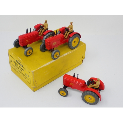 1248 - A Dinky Toys No.27A Massey-Harris Tractor full Trade Box