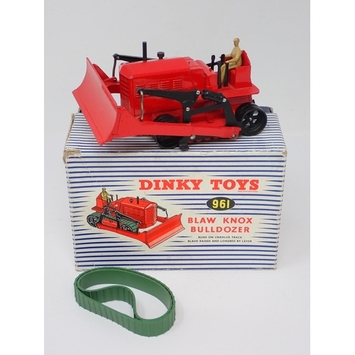 1250 - A boxed Dinky Toys No.971 Coles Mobile Crane, a No.961 Blaw-Knox Bulldozer (reproduction tracks) and... 