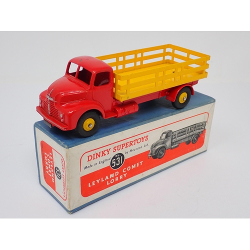 1262 - A boxed Dinky Toys No.531 red and yellow Leyland Comet Lorry