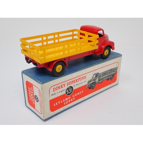 1262 - A boxed Dinky Toys No.531 red and yellow Leyland Comet Lorry