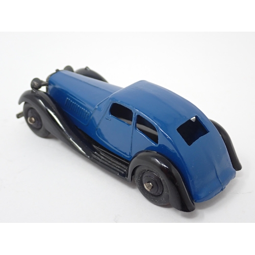 1267 - A rare Dinky Toys No.36D blue and black streamlined Rover