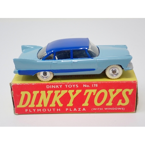 1275 - A boxed Dinky Toys No.178 two tone blue Plymouth Plaza