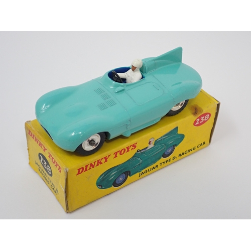 1277 - A rare boxed Dinky Toys No.238 Jaguar D-type Racing Car with spun hubs