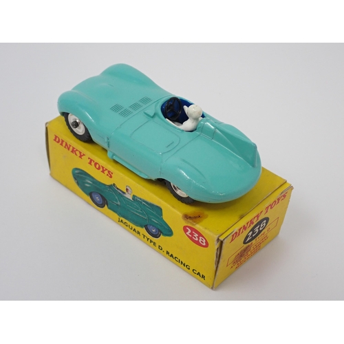 1277 - A rare boxed Dinky Toys No.238 Jaguar D-type Racing Car with spun hubs