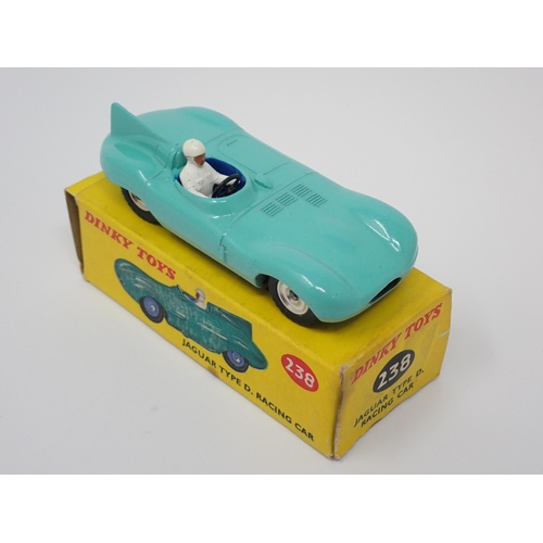 1277 - A rare boxed Dinky Toys No.238 Jaguar D-type Racing Car with spun hubs