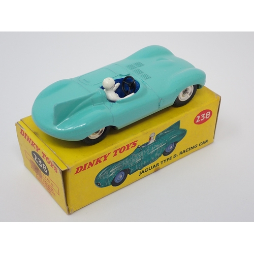 1277 - A rare boxed Dinky Toys No.238 Jaguar D-type Racing Car with spun hubs