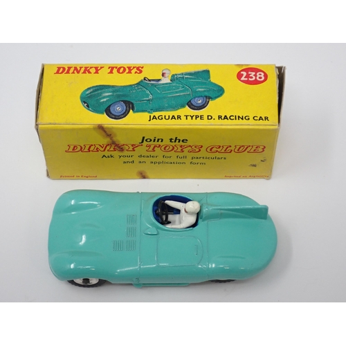 1277 - A rare boxed Dinky Toys No.238 Jaguar D-type Racing Car with spun hubs