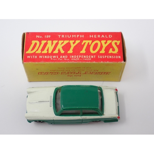 1281 - A boxed Dinky Toys No.189 green Triumph Herald