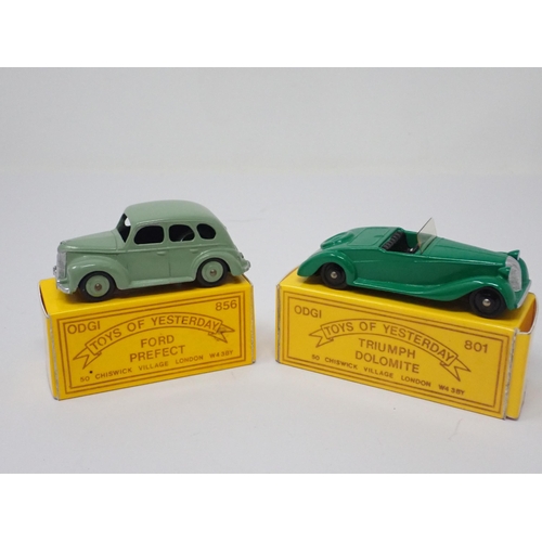 1287 - A boxed ODGI 'Toys of Yesteryear' No.801 Triumph Dolomite and No.856 light green Ford Prefect