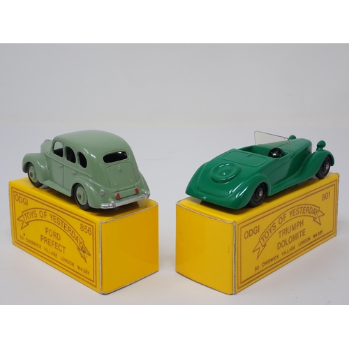 1287 - A boxed ODGI 'Toys of Yesteryear' No.801 Triumph Dolomite and No.856 light green Ford Prefect