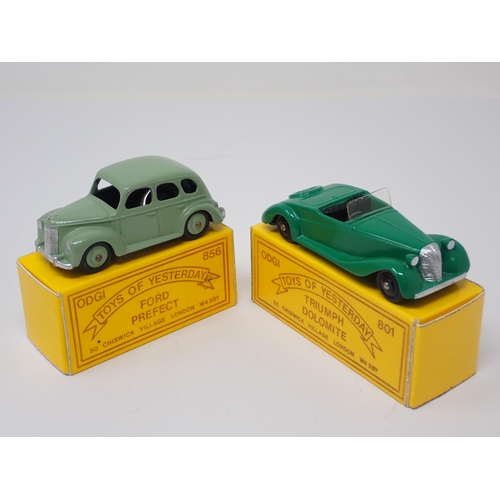 1287 - A boxed ODGI 'Toys of Yesteryear' No.801 Triumph Dolomite and No.856 light green Ford Prefect