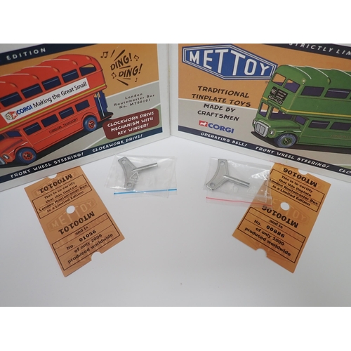 1288 - A boxed Mettoy re-issue MT00101 London Transport Bus and a boxed MT00106 London County green Bus