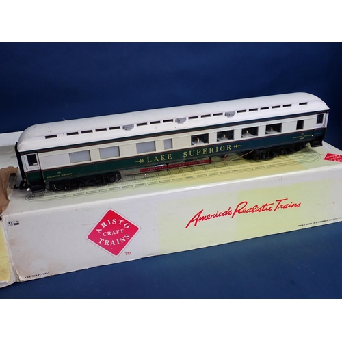 1355 - A boxed Aristocraft G gauge Burlington Northern Coach