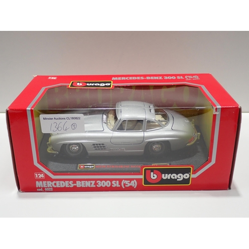 1364 - A boxed Burago Mercedes-Benz 300SL, a boxed Burago Dodge Viper RT10 and a boxed Maisto Special Editi... 