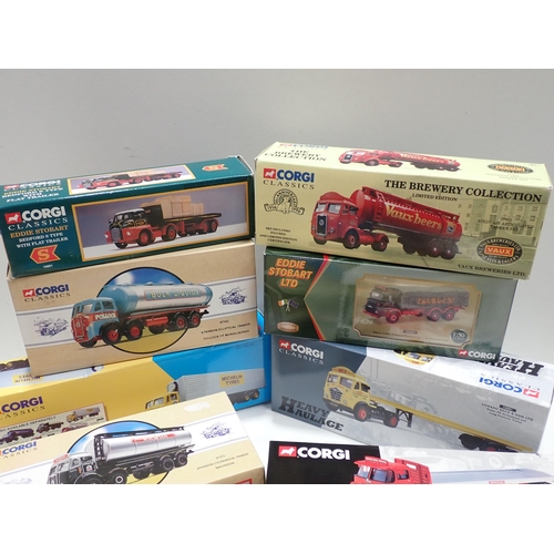 1366 - Eleven boxed Corgi Classics including Leyland 'Double Diamond', 'Fina Fuels' Tanker, 'Pollocks' Atki... 