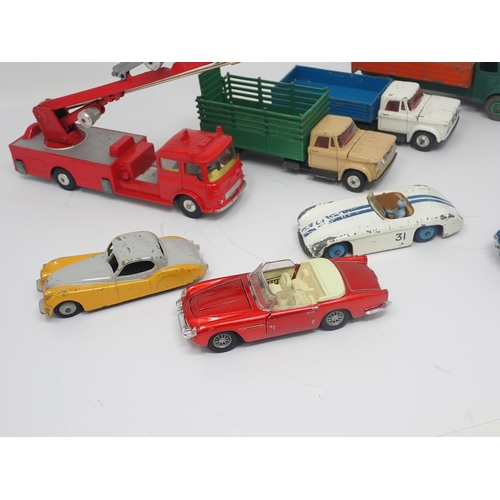 1378 - Eleven unboxed diecast Vehicles including Dinky Toys No.157 Jaguar, Cunningham, Bristol 450, Leyland... 