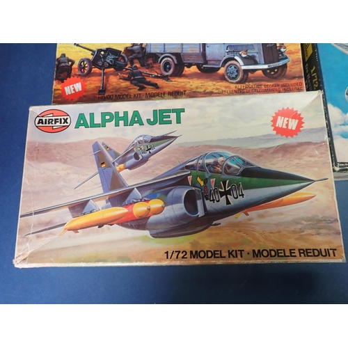 1407 - Thirteen boxed Airfix, Heller and Frog aircraft, tank and figure Kits