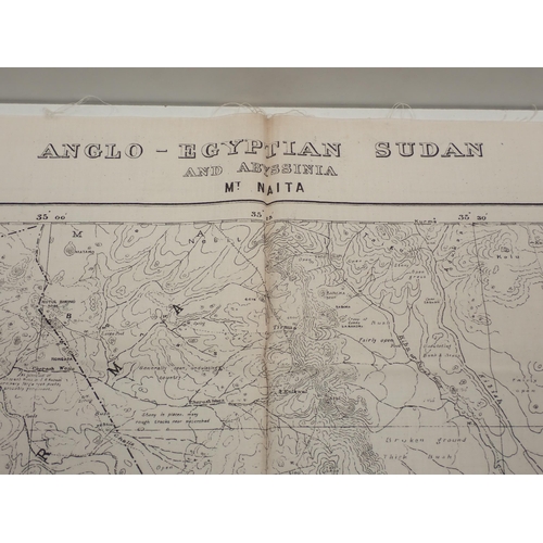 1462 - Four 1:250,000 scale silk Maps of regions in Anglo Sudan dated 1930, 1935 and 1941, one with ink sta... 