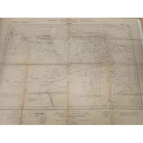 1462 - Four 1:250,000 scale silk Maps of regions in Anglo Sudan dated 1930, 1935 and 1941, one with ink sta... 